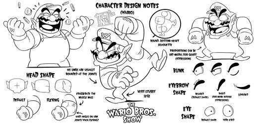 OC: The Wario Bros. Show - Wario Character Design Sheet